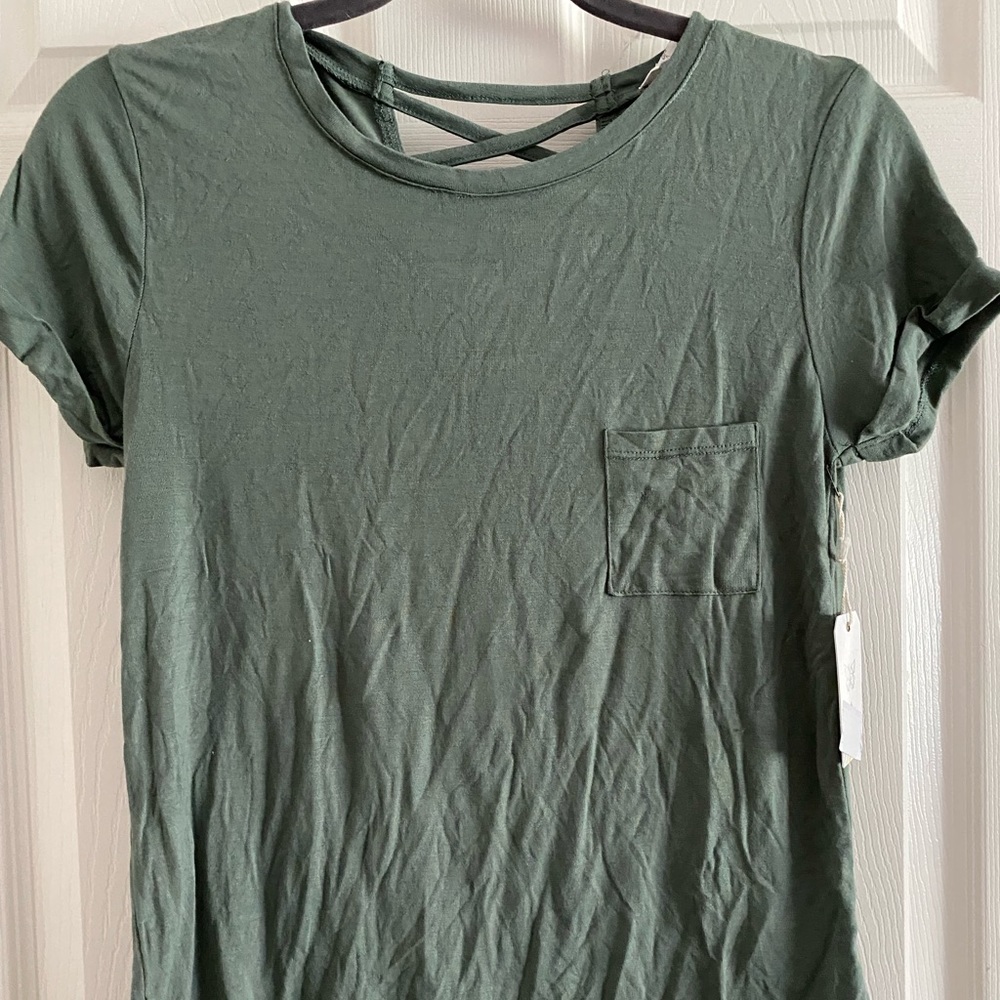 Teens Green Top Cut Out Back